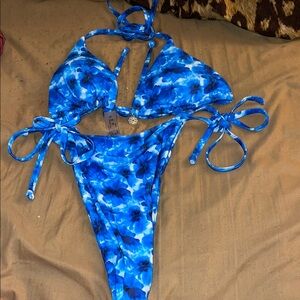 Blue Floral Bikini